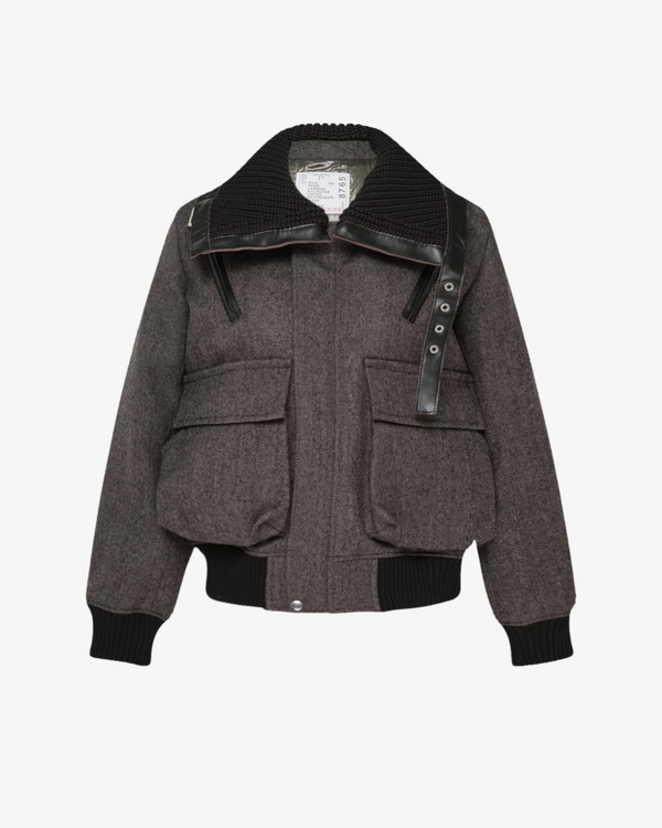 SACAI - Women's Double-Faced Herringbone Puffer Blouson - (Khaki)