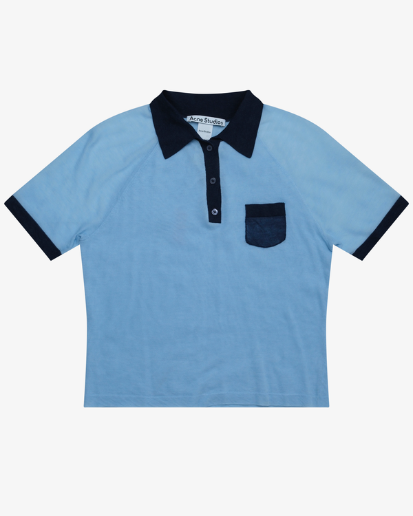 ACNE STUDIOS - Men's Sheer Polo Knit - (Light Blue)