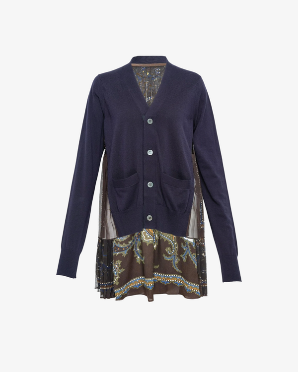 SACAI - Women's Paisley Print X Cotton Knit Cardigan - (Print612)