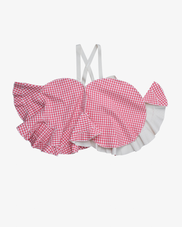 Tao - Women's Gingham Check Spaghetti Top - (Pink)