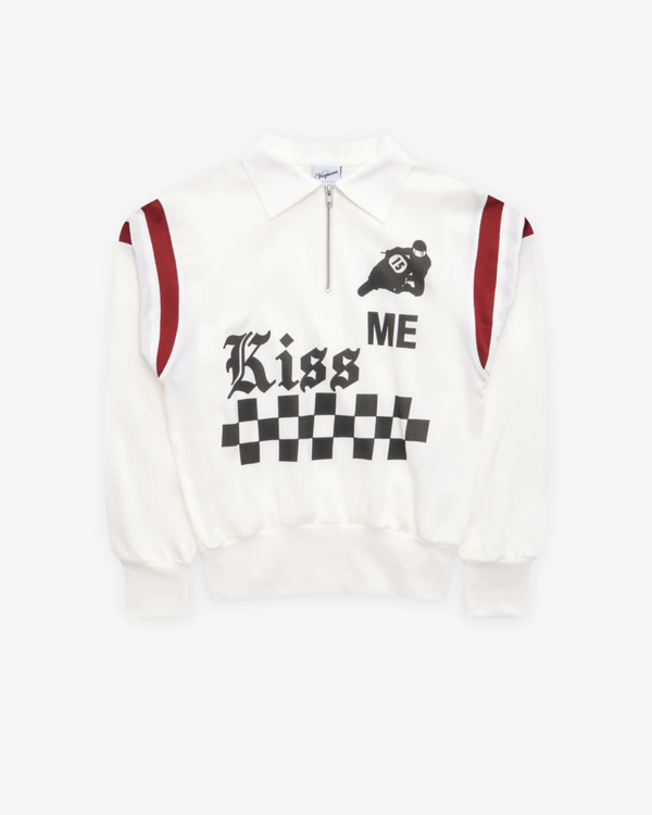Vaquera_VAQUERA - Women's Kiss Me Quarter Zip Pullover - (Red)_SWEATERS