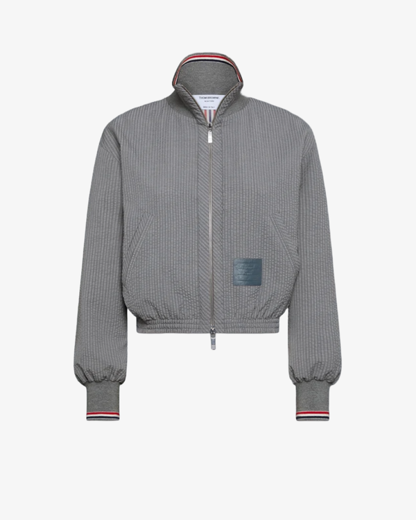Thom Browne_Thom Browne - Women's Zip-Up Track Jacket - (Light Grey)_JACKETS
