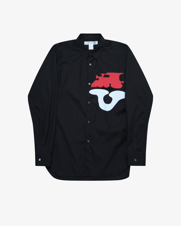 CDG Shirt - Men's Printed Cotton Poplin - (Black)