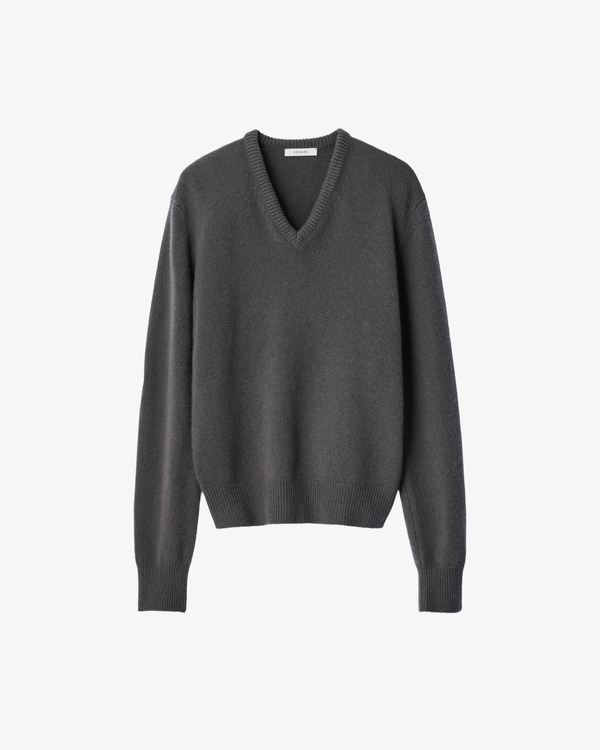 Lemaire - Men's V-Neck Sweater - (Dark Grey)