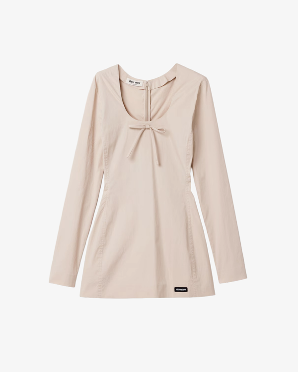 MIU MIU - Women's Popeline Stretch Washed Dress - (Off White)