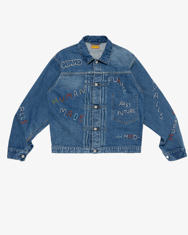 HUMAN MADE  - Men's Embroidered Denim Work Jacket - (Indigo)