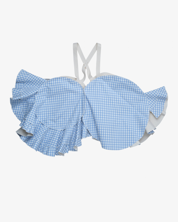Tao - Women's Gingham Check Spaghetti Top - (Blue)