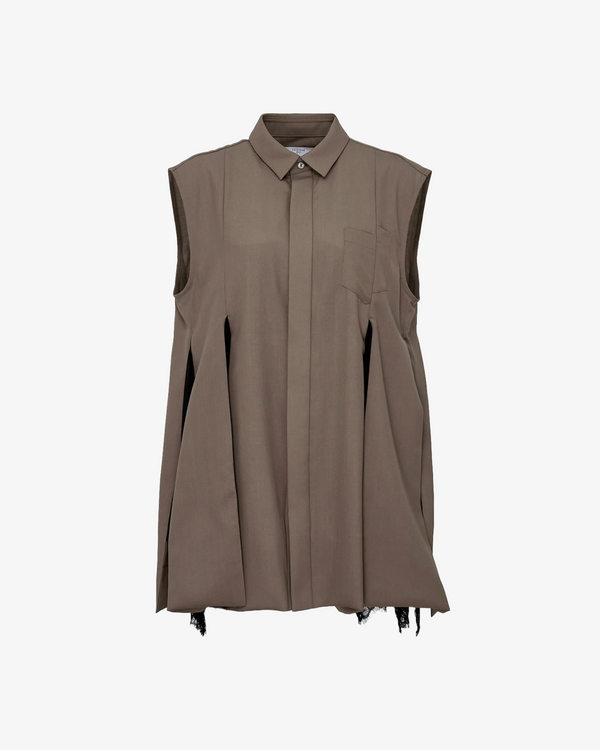 SACAI - Women's Chiffon Mix Suiting Shirt - (Beige651)