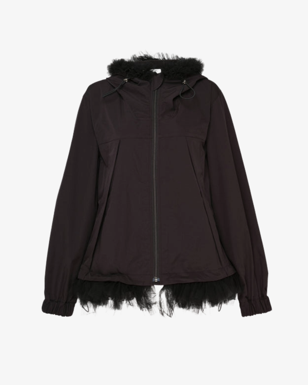 Noir Kei Ninomiya - Women's Nylon Tulle Zip Up Hoodie - (Black)