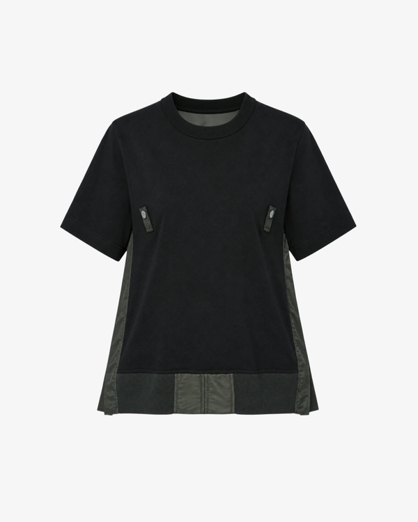 SACAI - Women's Nylon Twill X Cotton Jersey T-Shirt - (Navy)