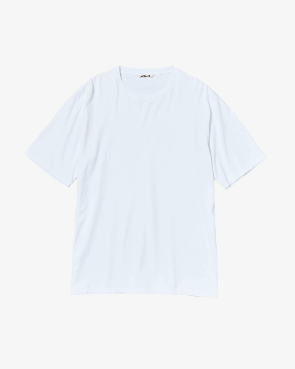 AURALEE - Men's Luster Plaiting Tee - (White)