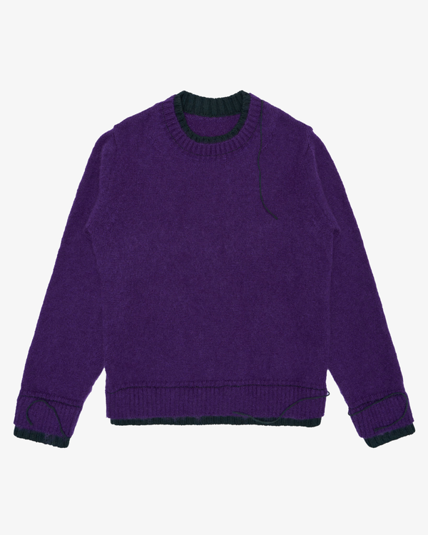 SACAI - Men's Wool Knit Pullover - (Purple476)