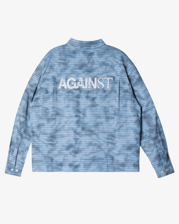 AGAINST LAB_AGAINST LAB  - Men's Stained Dame Shirt - (Light Blue)_SHIRTS