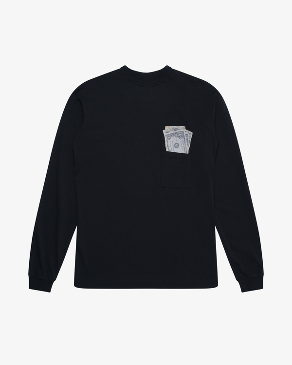 ERL - Men's Money Longsleeve Tee Knit - (Black)