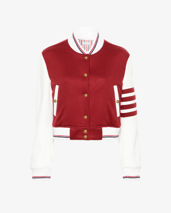 THOM BROWNE - Women's Cropped Varsity Jacket - (Red)