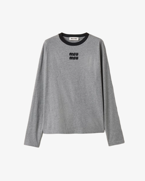 MIU MIU - Women's Jersey Tees - (Light Grey)