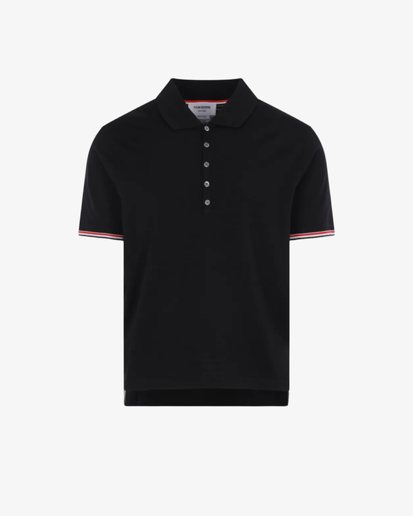 Thom Browne - Men's Short Sleeve Rib Cuff Polo - (Black)