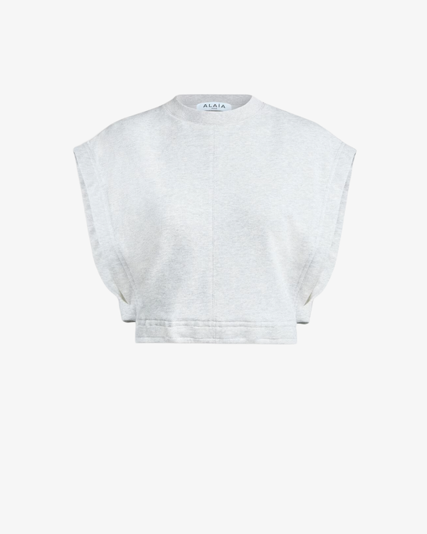 ALAÏA - Women's Crop Top Fleece Jersey - (Grey)
