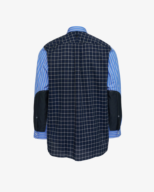 Junya Watanabe Man_Junya Watanabe Man  - Men's Cotton Stripe Check Shirt - (Blue)_SHIRTS