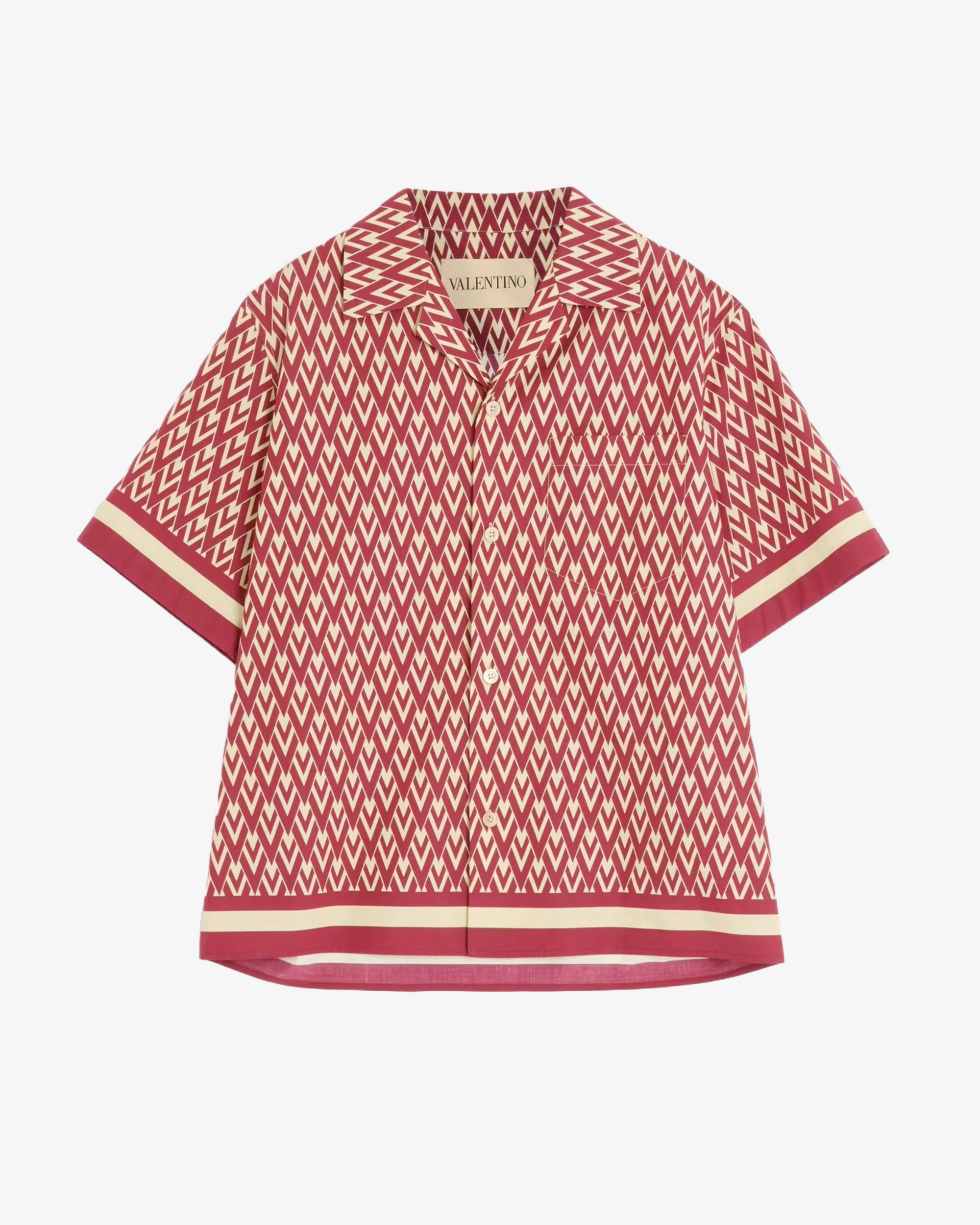 トップス VALENTINO 25SS POPELINE BOWLING SHIRT VALENTINO: Men's Cotton Popeline Bowling Shirt (Multi) | DSMS E-SHOP