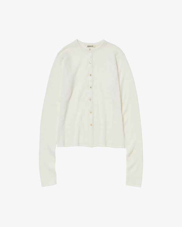 AURALEE - Women's Sheer Cashmere Knit Cardigan - (Ivory)