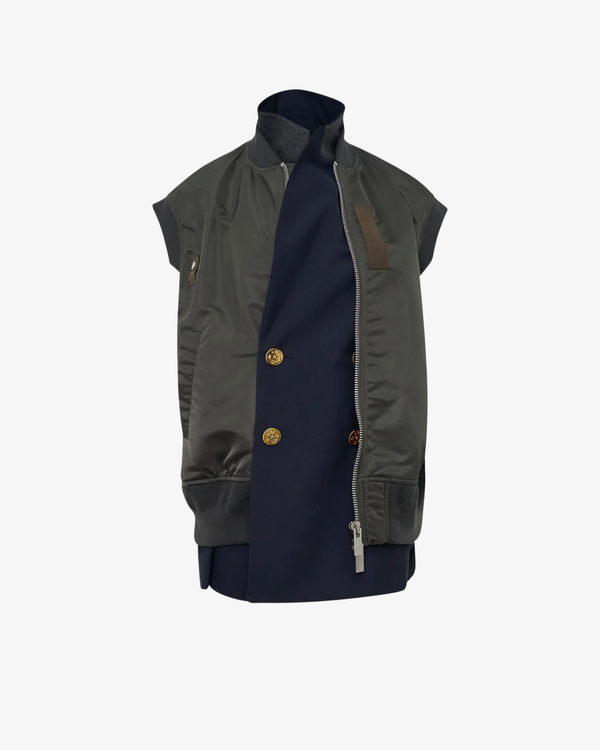 SACAI - Women's Nylon Twill X Suiting Vest - (Navy)