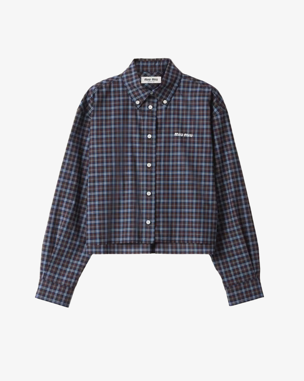 MIU MIU - Women's Tartan Shirts - (Blue)