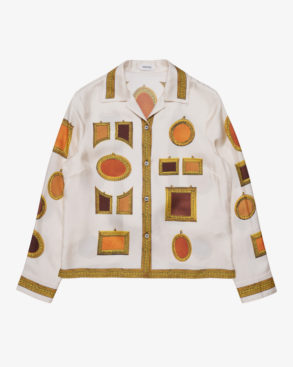 VERSACE - Women's Informal Shirt Silk Twill Print The Gallery - (Cream)