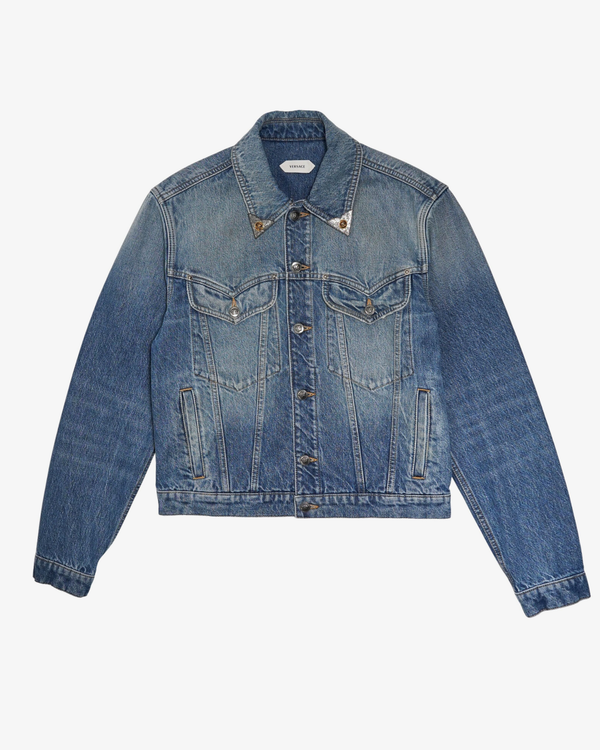 VERSACE - Men's Blouson Denim Rigid Stone-Washed Denim - (Denim)