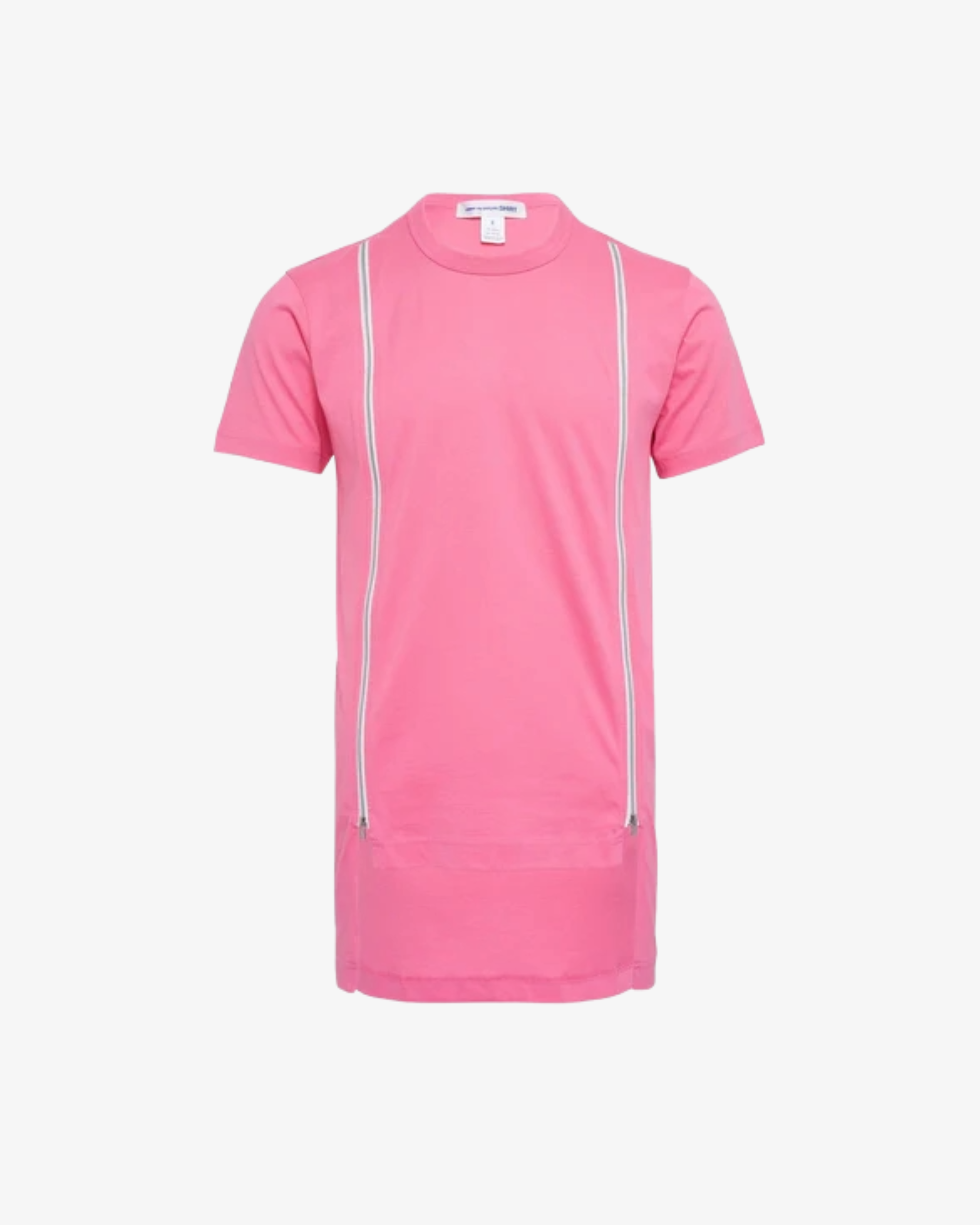 CDG Shirt Men's Cotton Tee W Dbl Zipper (Pink)