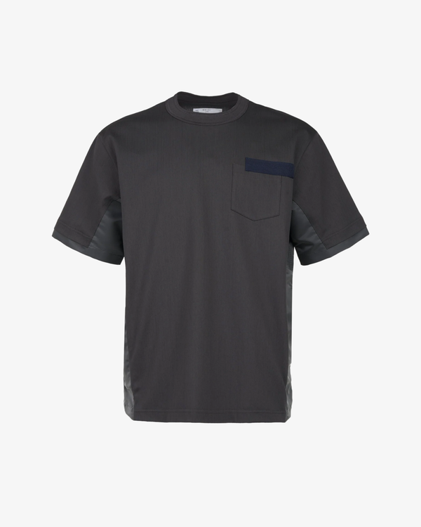 SACAI - Men's Nylon Twill X Cotton Jersey T-Shirt - (Grey)