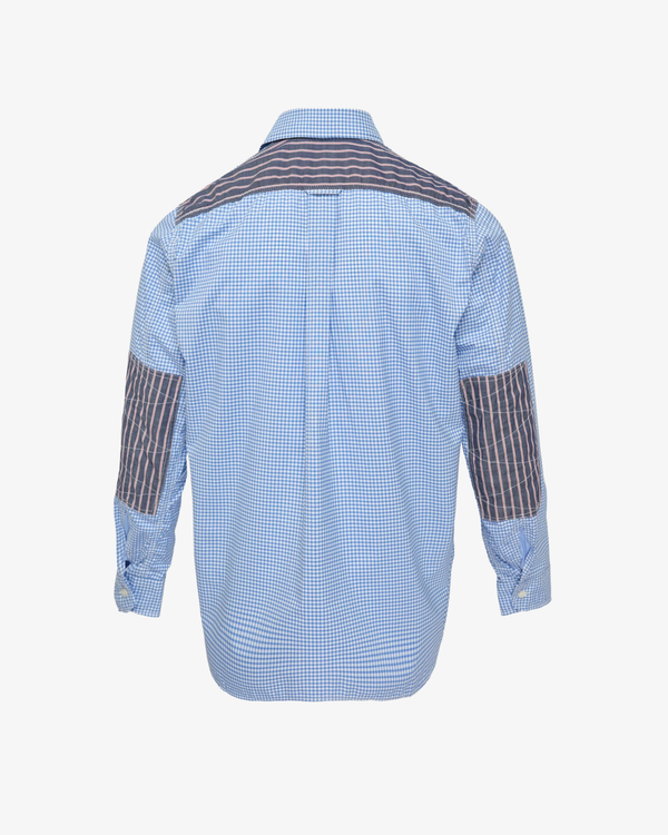Junya Watanabe Man_Junya Watanabe Man  - Men's Checkered Long Sleeve Shirt - (Stripes)_SHIRTS