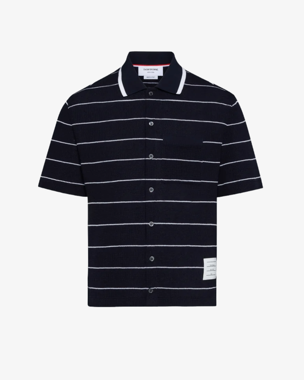 Thom Browne - Men's Stripe Waffle Short Sleeve Shirt - (Stripes)