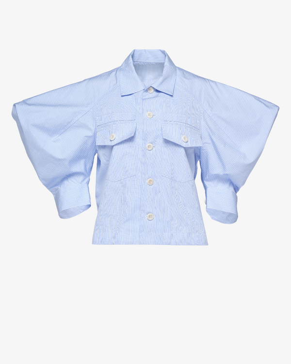 SACAI - Women's Cotton Poplin Shirt - (Light Blue458)