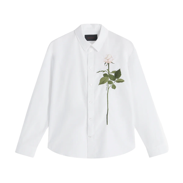 SIMONE ROCHA - Men's Classic Fit Shirt With Embroidered Rose - (White)
