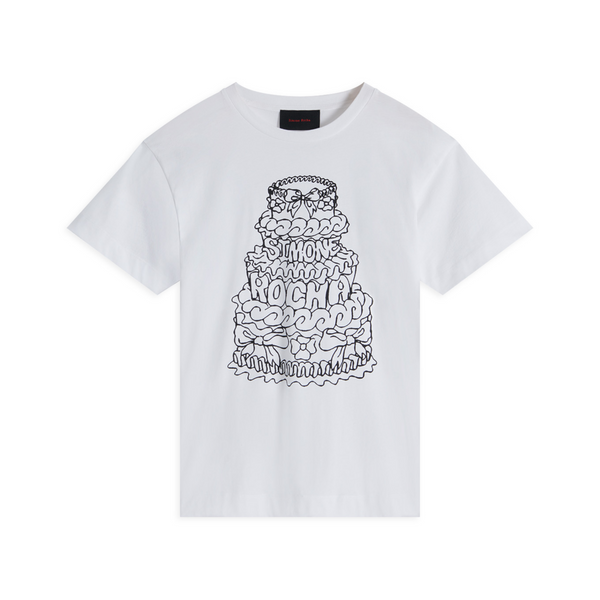 SIMONE ROCHA - Men's Short Sleeve T-Shirt With Cake Print - (White)