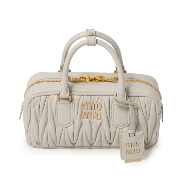 MIU MIU - Women's Arcadie Matelassé Nappa Leather Bag - (Bianco)