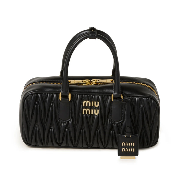 MIU MIU - Women's Arcadie Matelassé Nappa Leather Bag - (Black)
