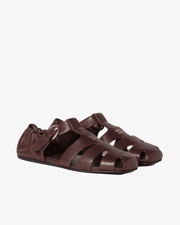 MIU MIU - Women's Nappa Aviator Sandals - (Maroon)