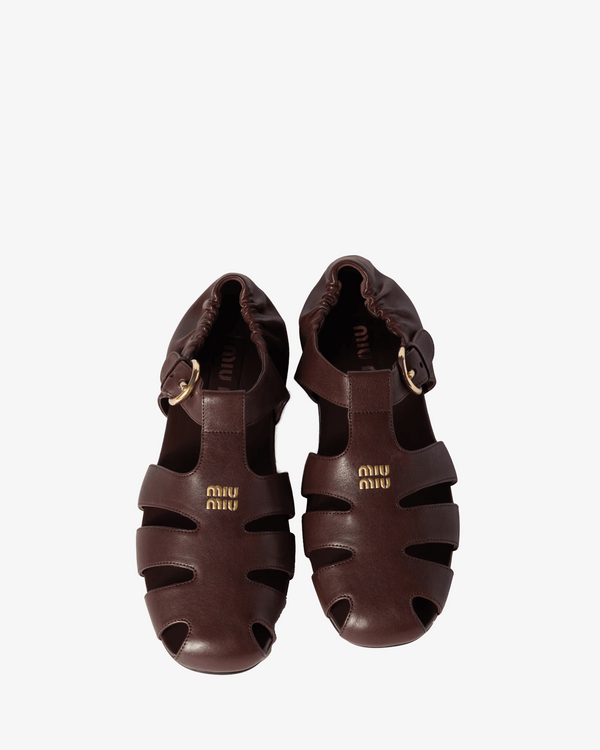 MIU MIU - Women's Nappa Aviator Sandals - (Maroon)