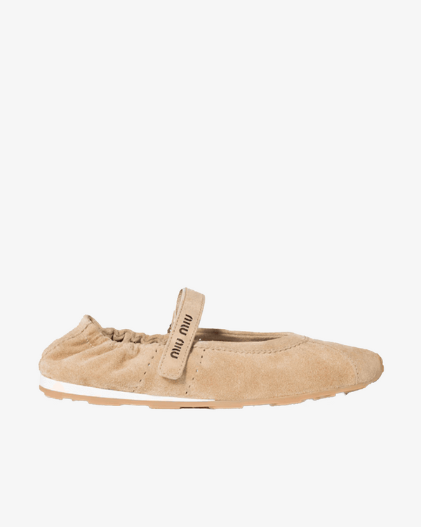 MIU MIU - Women's Scamosciato 1 Mary Jane Sneaker - (Beige)