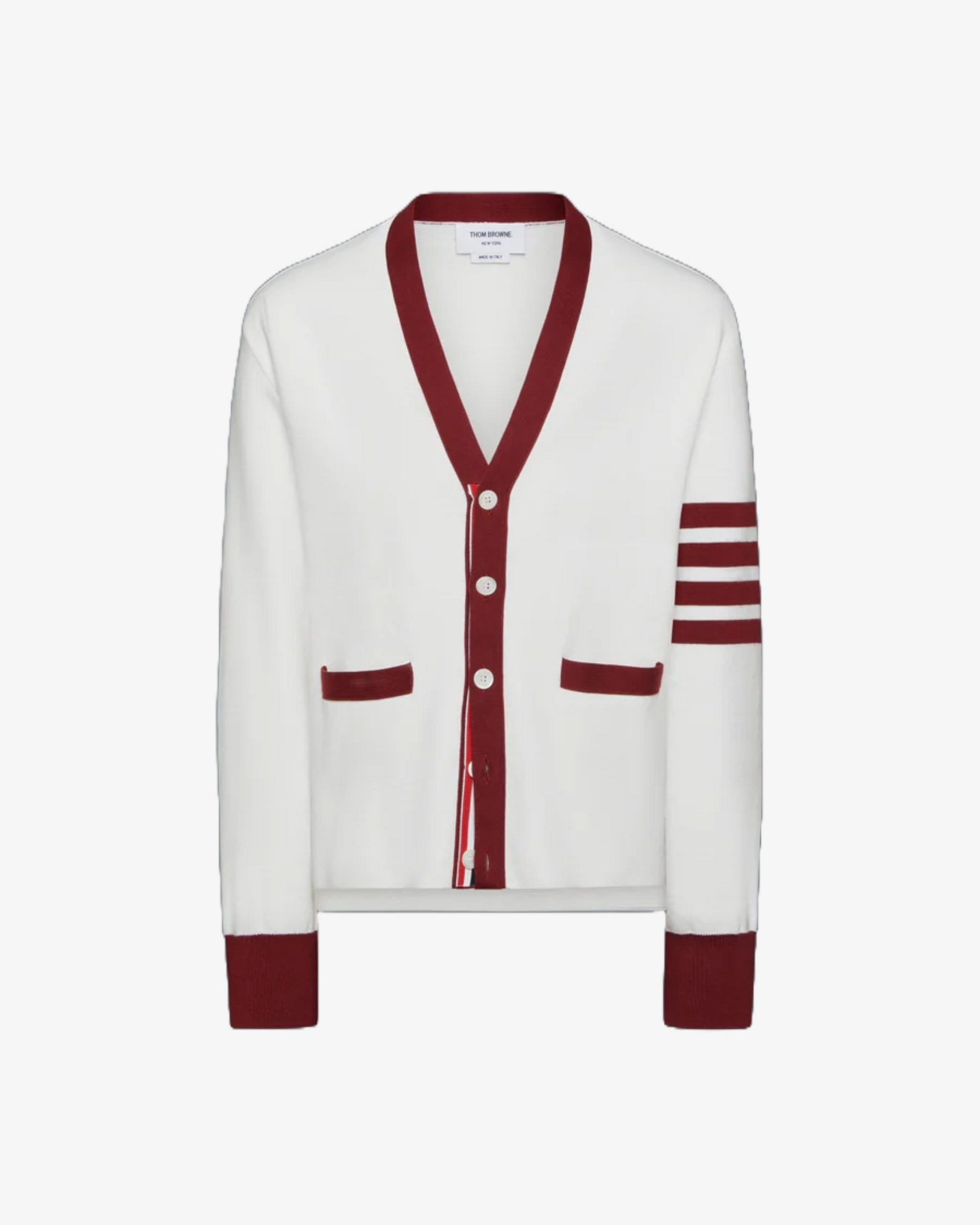 Thom Browne: Men's Rugby Fit Milano Stitch V Neck Cardigan