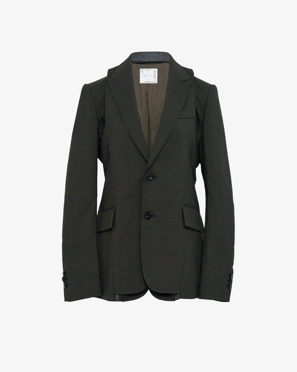 SACAI - Men's Glen Check Jacket - (Khaki501)