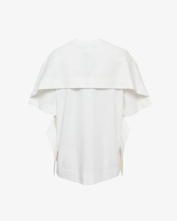 LITKOVSKA_LITKOVSKA - Women's Capelet Overlay Cotton T-Shirt - (White)_TEES