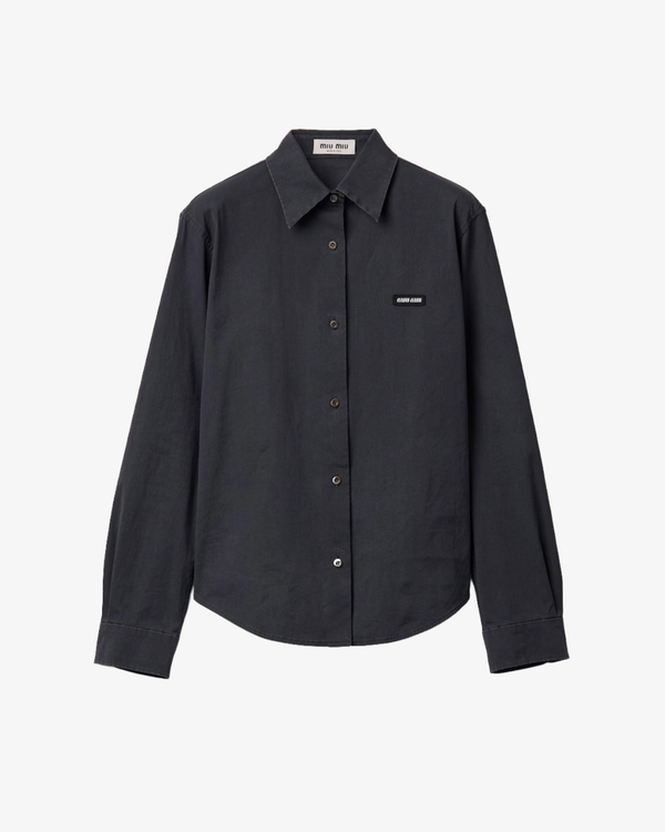 MIU MIU - Women'sPopeline Stretch Washed Shirt - (Black)