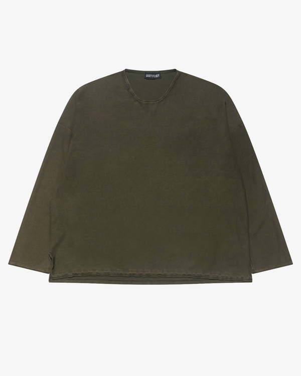 CASEY CASEY - Men's Overdyed T-Shirt Long Sleeve - (Khaki)