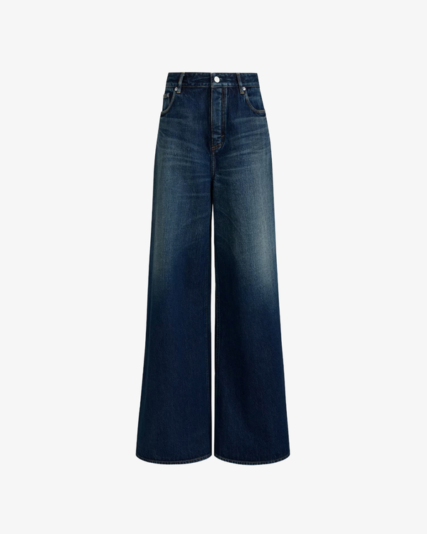 ALAÏA - Women's Palazzo Pants Blue Denim - (Dark Indigo)