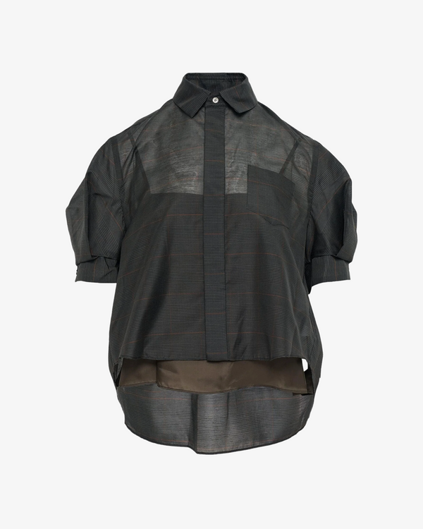 SACAI - Women's Glen Check Shirt - (Khaki501)
