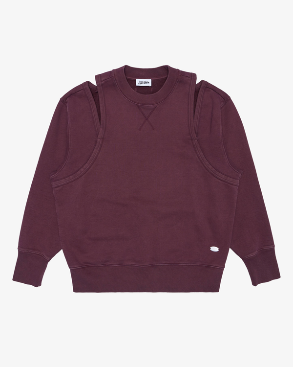 Jean Paul Gaultier - Women's Cotton French Terry Cut Out Crewneck - (Burgundy28)