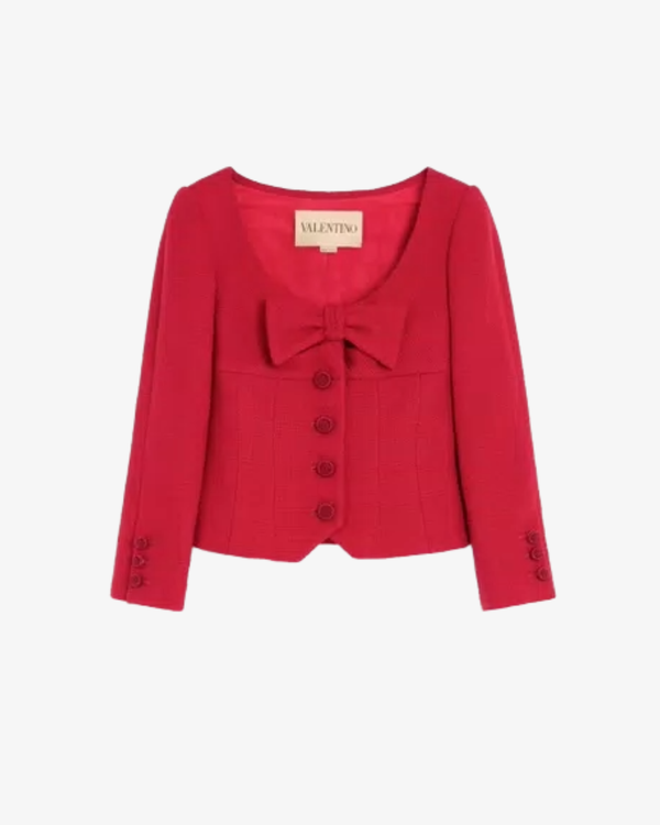 VALENTINO - Women's Plain Wool Tweed - (Red)